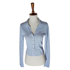 Moussy Light Blue Button-Up Cardigan Sweater Small Preowned