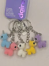 NEW CLAIRE'S BEST FRIENDS UNICORN KEYCHAINS SET OF 5 FREE SHIP