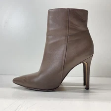 Raye Women's Brown Leather Zip-Up High Heeled Ankle Boots Size 6.5