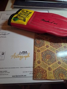 1989 Muhammad Ali Signed islam Booklet (JSA) coa+ ali signed boxing mitt / holo