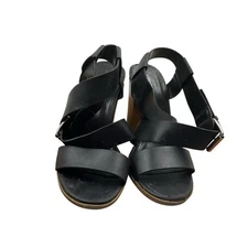 CHRISTIAN SIRIANO for Payless Women Shoes Heels Sz 7.5 Black Strappy Buckle