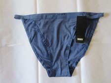 DKNY ACTIVE COMFORT STRING BIKINI PANTY DK8967, LARGE, BLUE, NWT 14