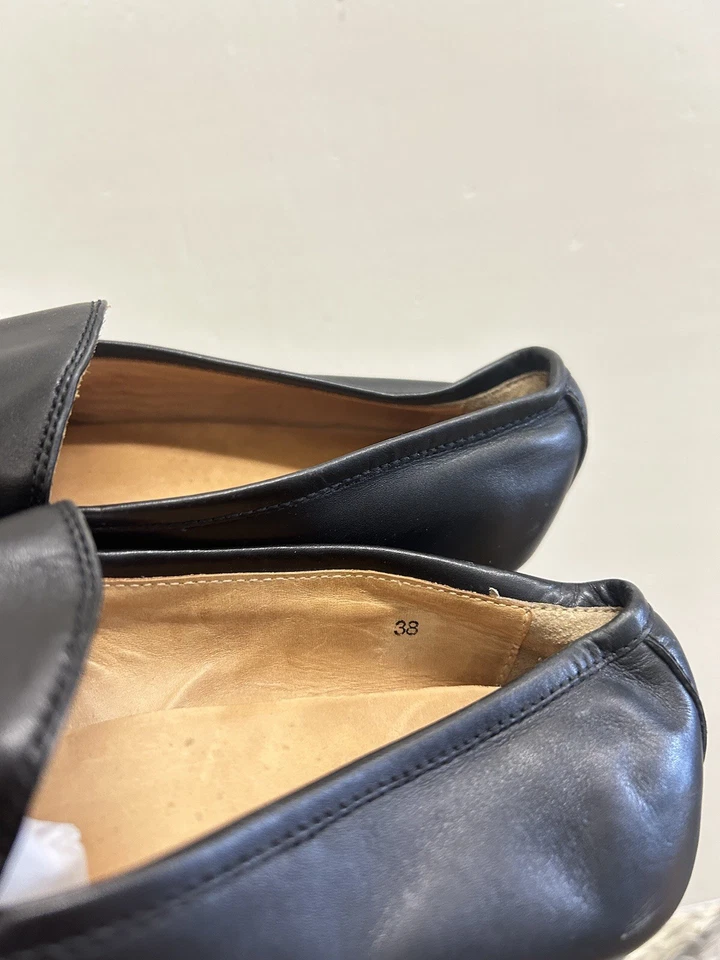 Mocassim GUCCI LISTRADO DE COURO PRETO HORSEBIT JORDAAN PRINCETOWN EU 38 EUA 8 GM55 - Imagem 2 de 4