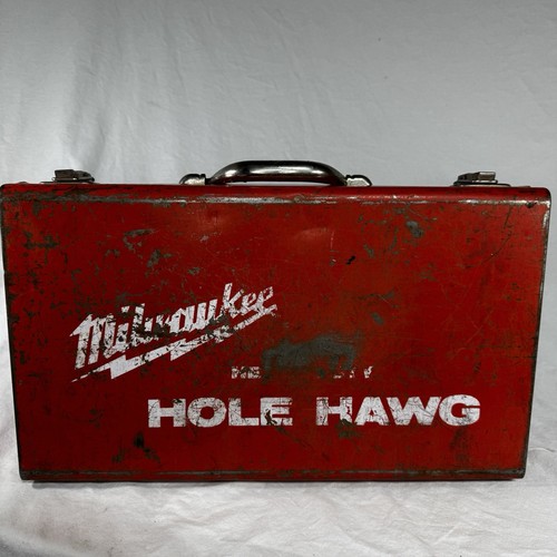Milwaukee Hole Hawg Drill EMPTY METAL CASE Vintage 70’s 1st Gen ~ SHIPS FAST!!