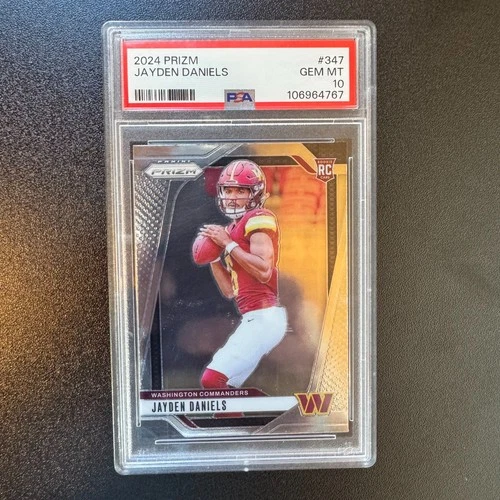 2024 Panini Prizm Jayden Daniels RC #347 PSA 10 Rookie Washington Commanders