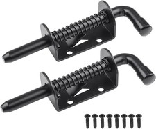 2-Pack 5-Inch Spring Loaded Latch Pin Heavy Duty Barrel Bolt Shed Doors Wood