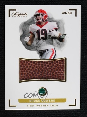 2022 Keepsake Football Edition Gem Relics 49/50 Brock Bowers #176 s5q