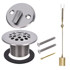 Trip Lever Overflow Faceplate Tub Drain Trim Kit with Linkage Conversion Kit ...
