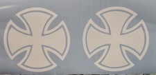 6 Iron Cross Rounded Vinyl Decal Sticker Laptop Bumper Window