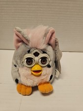 1999 Furby Buddies No Worry Gray And Pink Plush With Blue Eyes Bean Bag By Tiger