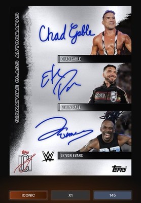 DIGITAL Topps WWE Chad Gable Ethan Page Je'Von Evans Triple Auto Iconic 26