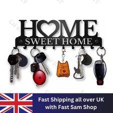 Iron Wall Mounted Home Sweet Hanging Hanger Hooks Hat Key Holder Rack Shelf