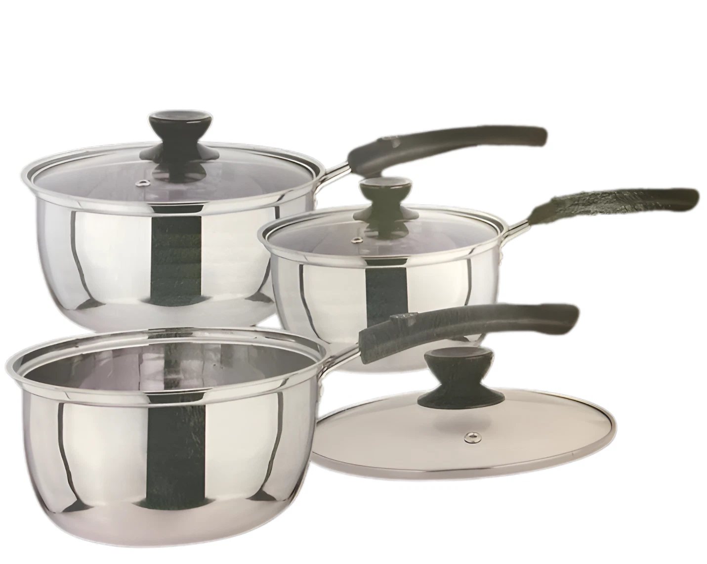 3Pc Saucepans Cooking Pots Pan Set Cookware With Lids Stainless Steel Non Stick
Opens in a new windo