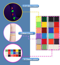 Face Painting Kit For Kids Party,22 Colors Face Paint Kit Includes Paint Tray,Sp