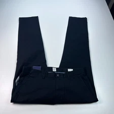 NEW Gap Chino Pants Mens 34x32 Black Slim Fit Cotton Stretch Flat Front Casual