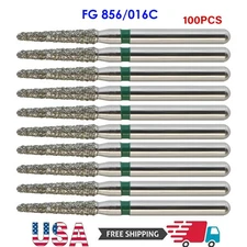 Dental Burs Diamond Bur FG 856/016C Round End Taper Coarse Grit High 100PC Speed
