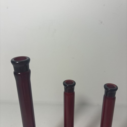 3 Vintage PYREX KIMAX Ruby Red Glass Beakers - 100ml & (2)50ml Volumetric Flask - Picture 4 of 4