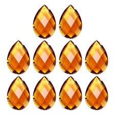 10Pack K9 Teardrop Beads 38mm Grid Beads Amber
