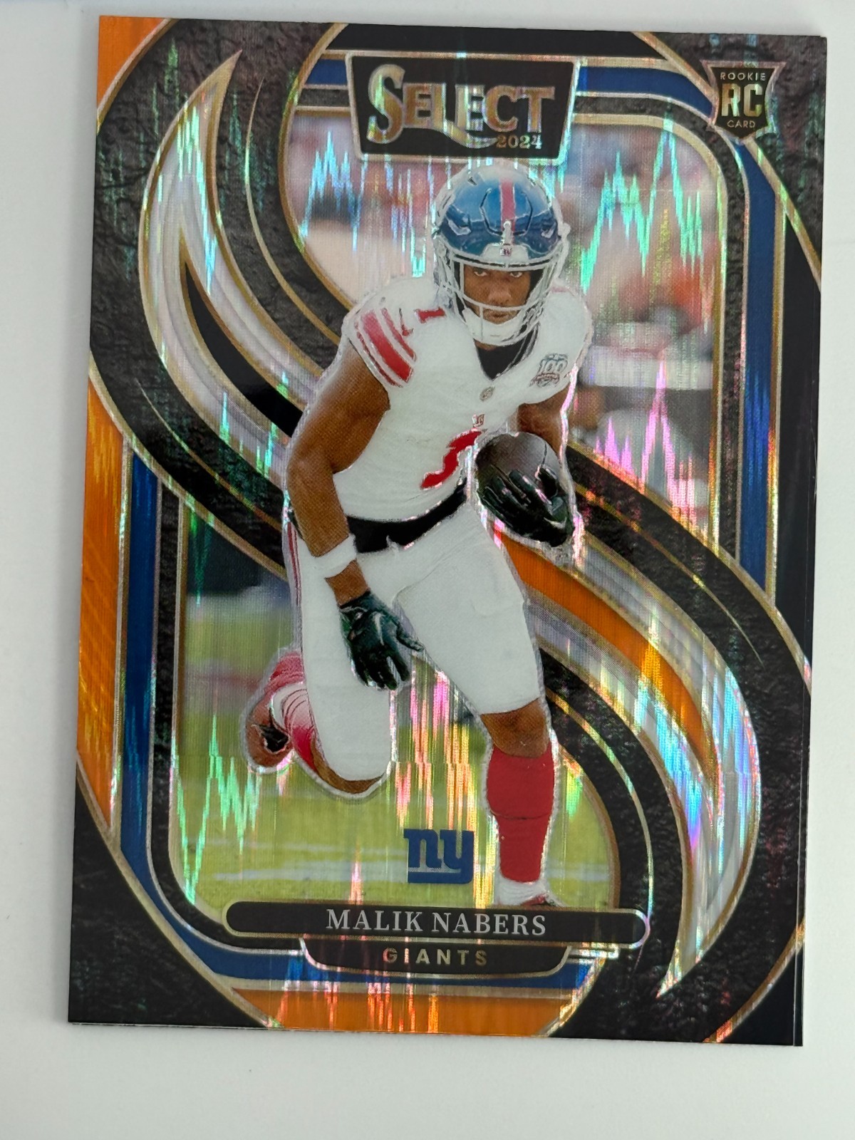 2024 Select - Premier Level Malik Nabers #116 Black & Orange Shock Prizm (RC)