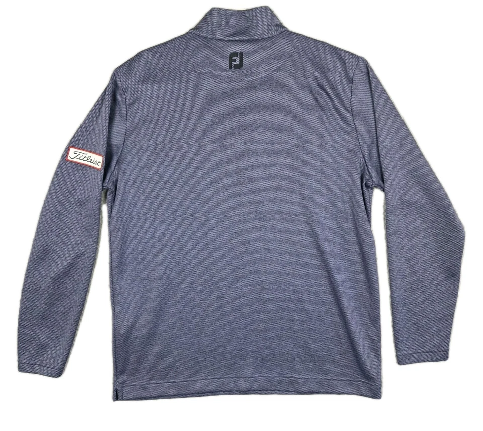 Pullover de golf FootJoy Titleist 1/4 cremallera para hombre talla grande púrpura moteado ojo de pájaro Foto 2 de 4