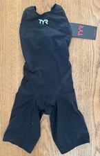 TYR Womens Girls Black 24L Tracer B Series Aeroback Swim Short John USA Made New