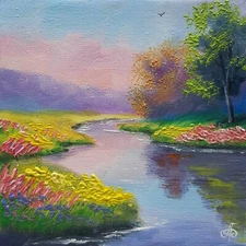 Hand Painted Original Oil Painting Summer Landscape Home Wall Art