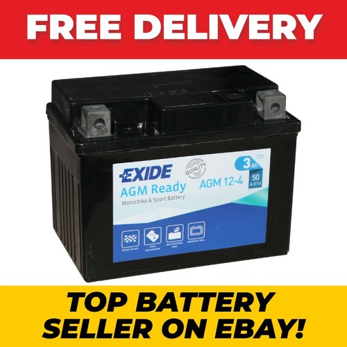 AGM124 EXIDE MOTORCYCLE BATTERY 12V 3AH 50A eBay