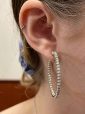 2 CT Round Cut Lab Created Diamond Huggie Hoop Earrings 14K Yellow Gold Plated