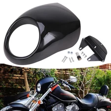Headlight Fairing Mask Black 39mm Fits For Harley Sportster Dyna FX/XL 1973-2024