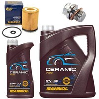 MotoröL Filter Set Mannol 5W-30 Ceramic 6 Liter + Schraube FüR Mercedes E-Klasse