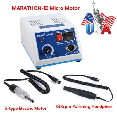 Dental Lab Marathon Electric Micromotor Polishing Unit / 35K rpm Motor Handpiece