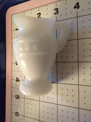Used vintage Tea Party Piece Small Milk Glass Pitcher 4x3.25 Heavy 