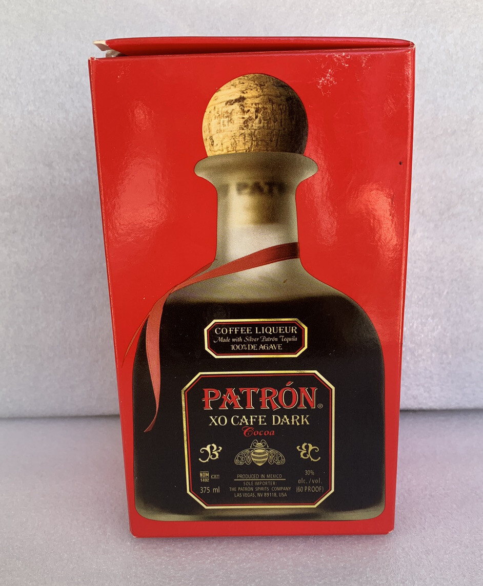 Patron XO Cafe Dark Cocoa Empty Bottle Box Collectible
