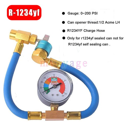 134 a/ 1234 yf A/C Can Tap Gauge Hose Recharge AC Conditioning - Picture 2 of 30