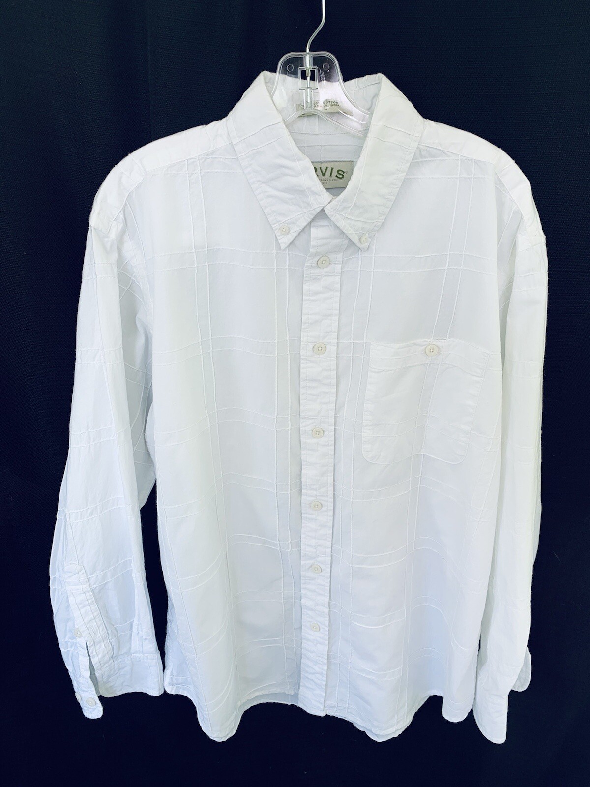 Orvis Button Up Shirt Patchwork White Cotton L Lo… - image 2