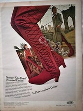 1968 Women's red napped Corfam thigh high boots city chaps vintage fashion ad