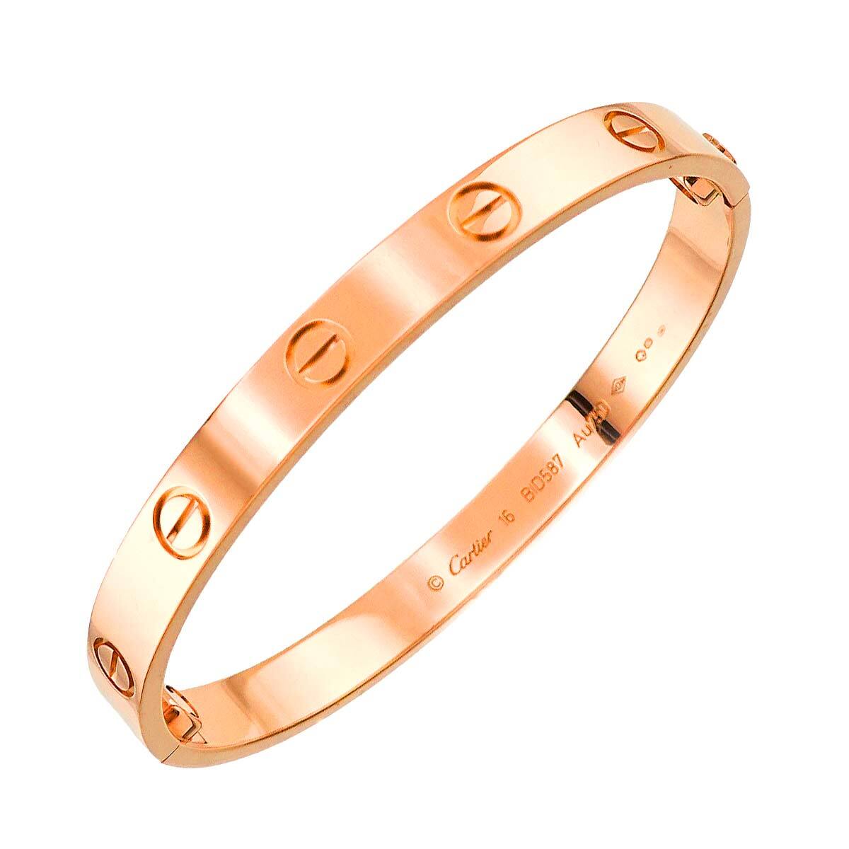 ち*ょ様 Cartier 18Kゴールド バングル18サイズ Cartier Love Bracelet Bangle 18K Pink Gold 750 Size16 90257717 | eBay