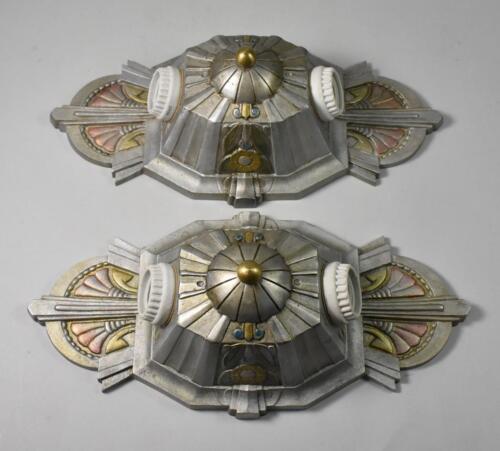 Art Deco Two Socket Aluminum Wall Sconce Circa 1920's Pair Available