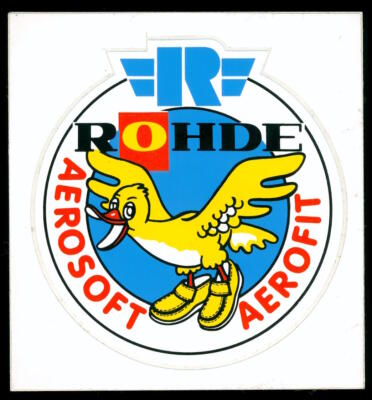 Werbe Aufkleber - Rohde Schuhe Aerosoft Aerofit - Ente - 8x9cm - Vintage Reklame
