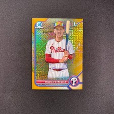 2022 Bowman Chrome William Bergolla 1st /50 Gold Mojo Refractor BCP-159