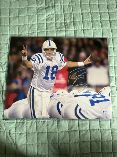 Peyton Manning Signed Autographed 16x20 Football Photo Indianapolis Colt Beckett
