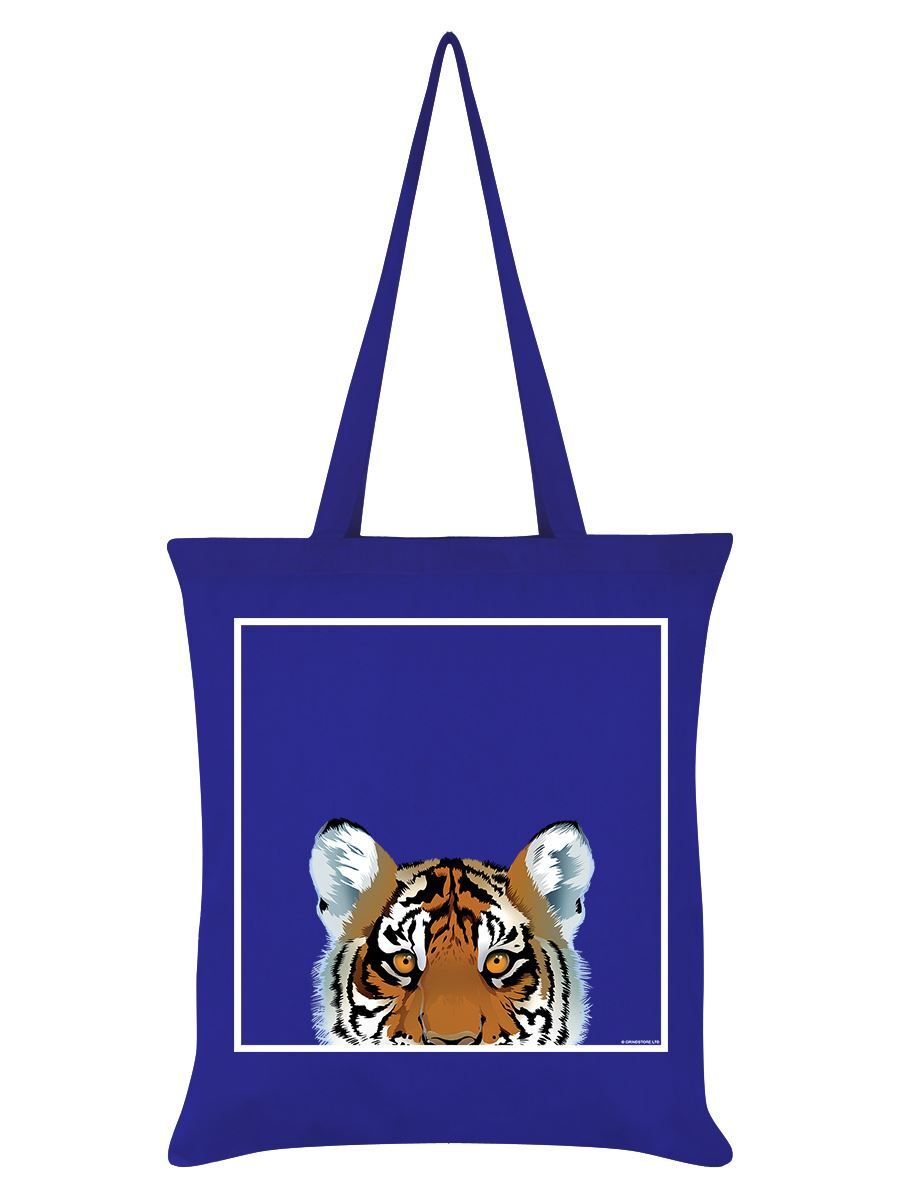 Inquisitive Creatures Tote Bag Tiger Royal Blue 38x42cm