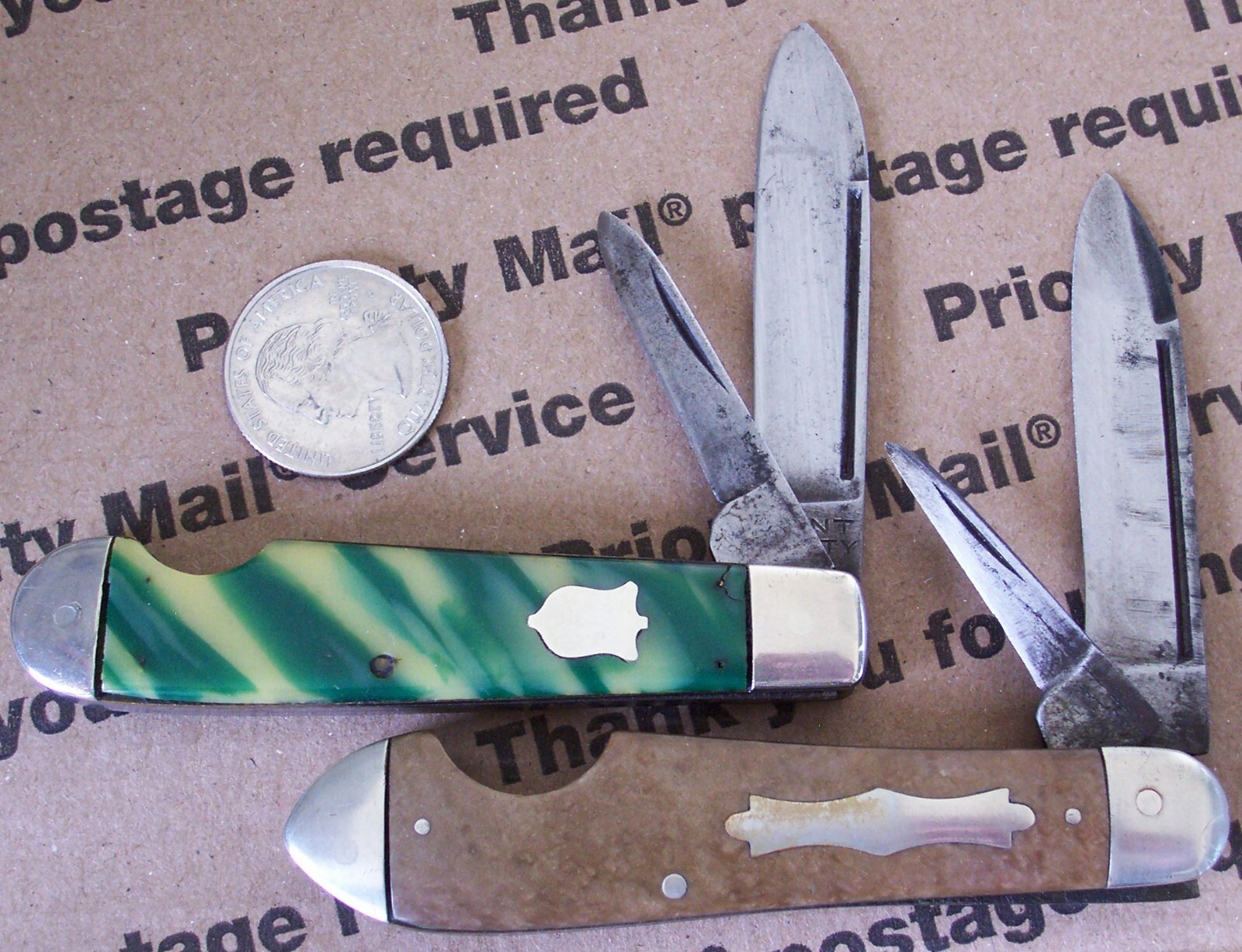 2 vintage EASY OPEN Pocket Knives 1 KENT + 1 UTICA Easy Open Knife eBay