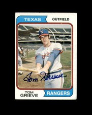 Tom Grieve Hand Signed 1974 Topps Texas Rangers Autograph
