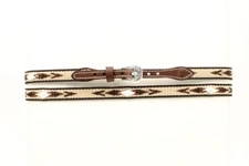 M&F Western Mens Hatband Leather Ribbon Diamond Shaped Conchos Brown 0277402