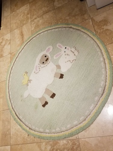Pottery Barn Kids Cotton Tail Friends Rug EUC