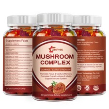 Vegan Mushroom Blend for Focus  Immunity,with Reishi  Cordyceps 2500mg Gummies