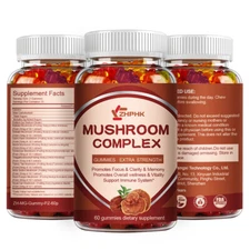 Vegan Mushroom Blend for Focus & Immunity,with Reishi & Cordyceps 2500mg Gummies