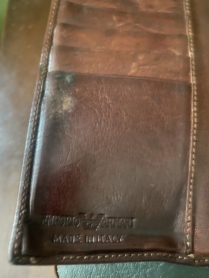 Emporio ARMANI Leather Wallet VINTAGE  Brown Armani Eagle - Image 3 of 4