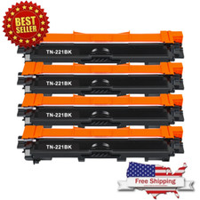 4 Pack Black TN221BK Toner For Brother HL-3170CDW HL-3140 MFC-9130CW MFC-9340CDW